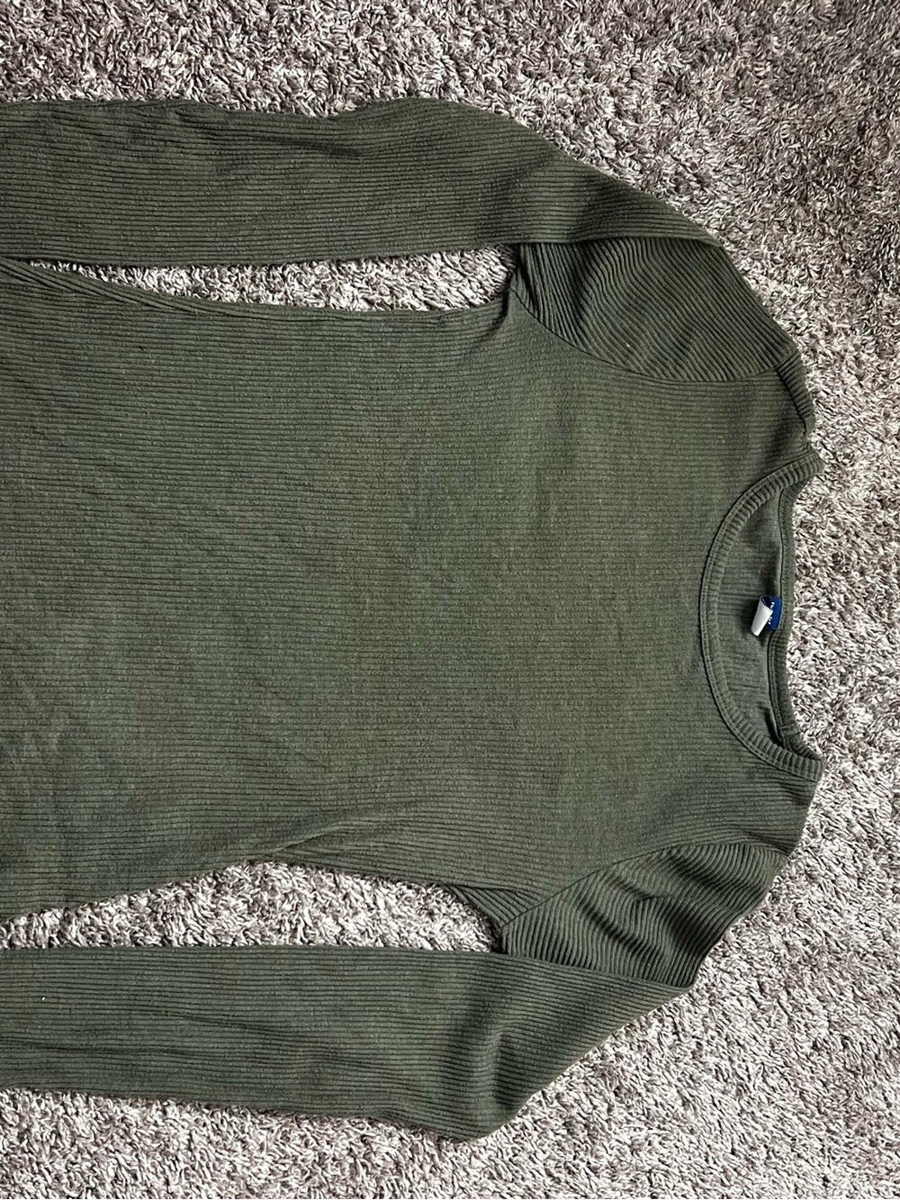 Old Navy Olive Ribbed Crewneck Sweater